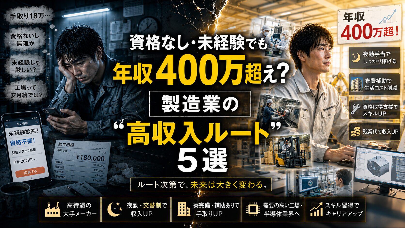 Codenest 資格なし・未経験でも年収400万超え?製造業の”高収入ルート”5選|CODENEST